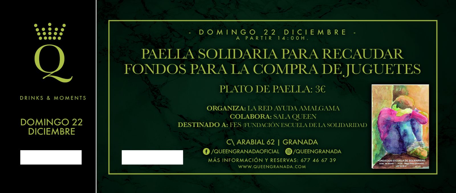 Grupo Queen - Eventos: «Paella Solidaria» – Recaudación Fondos Fundación Escuela de la Solidaridad